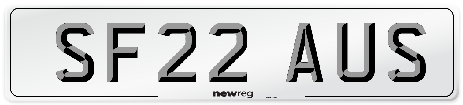 SF22 AUS Number Plate from New Reg